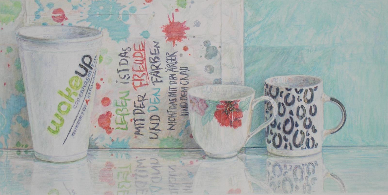 Sabine Christmann, Leben ist das mit der Freude (-gut zureden), 2022, Acryl auf Papier, 18 x 32 cm, Preis auf Anfrage, chs043ko