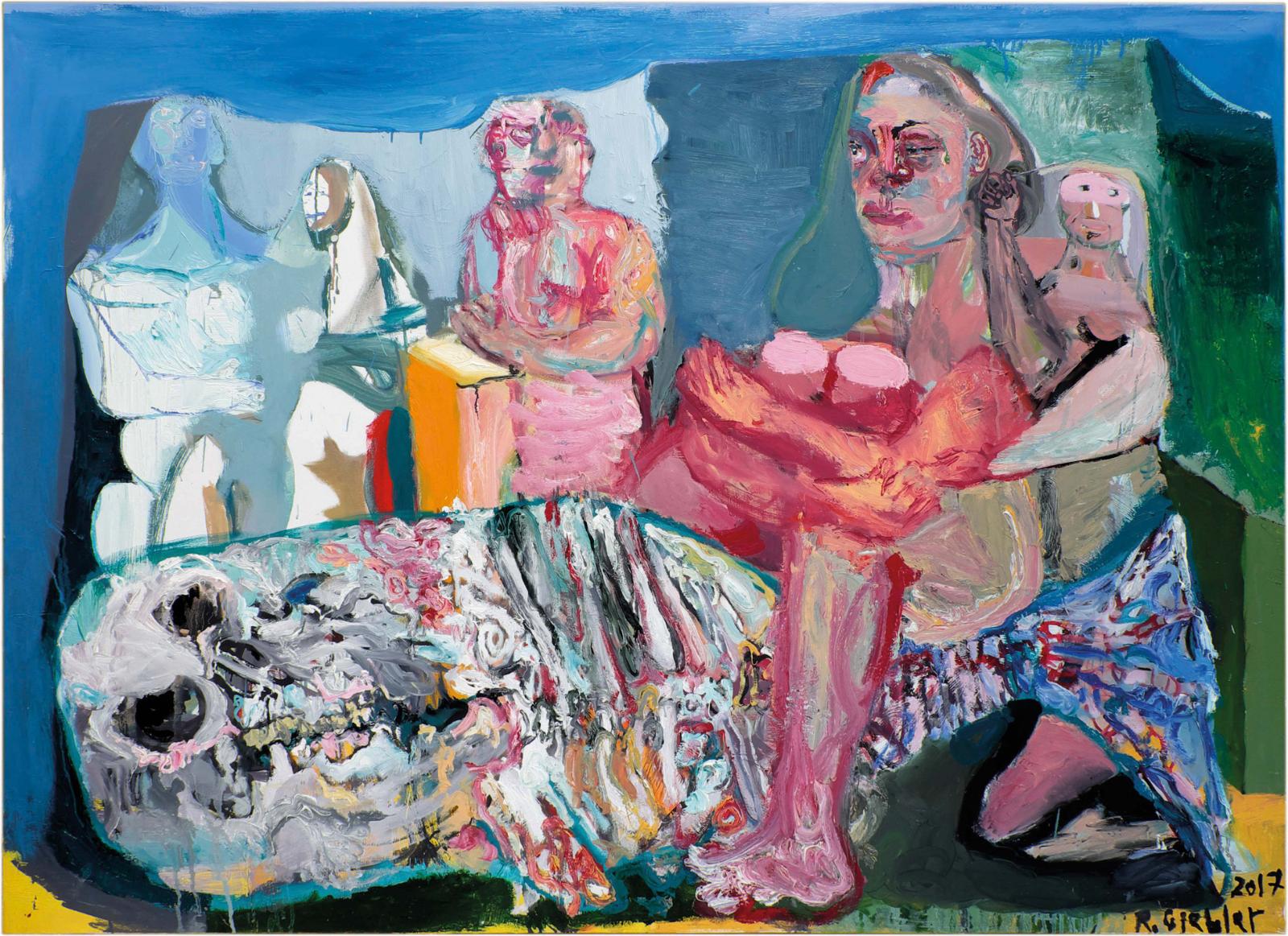 Rüdiger Giebler, Der Walfisch, 2017, Ölfarbe auf Leinwand, 120 cm x 160 cm, gir002kü, Preis auf Anfrage, Galerie Cyprian Brenner