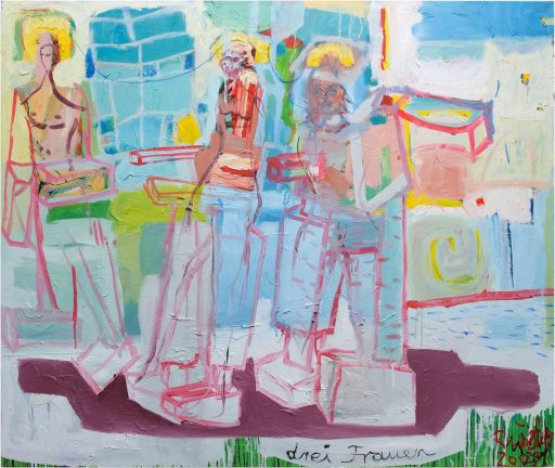 Rüdiger Giebler, Drei Frauen, 2009, Öl auf Leinwand, 100 cm x 120 cm, Preis auf Anfrage, gir009kü