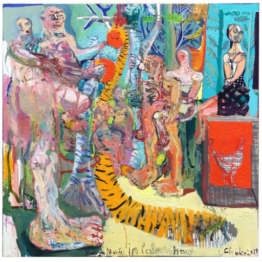 Rüdiger Giebler, Hans von Maree im Palmenhaus, 2018, Öl auf Leinwand, 160 cm x 160 cm, Kaufpreis auf Anfrage, Galerie Cyprian Brenner