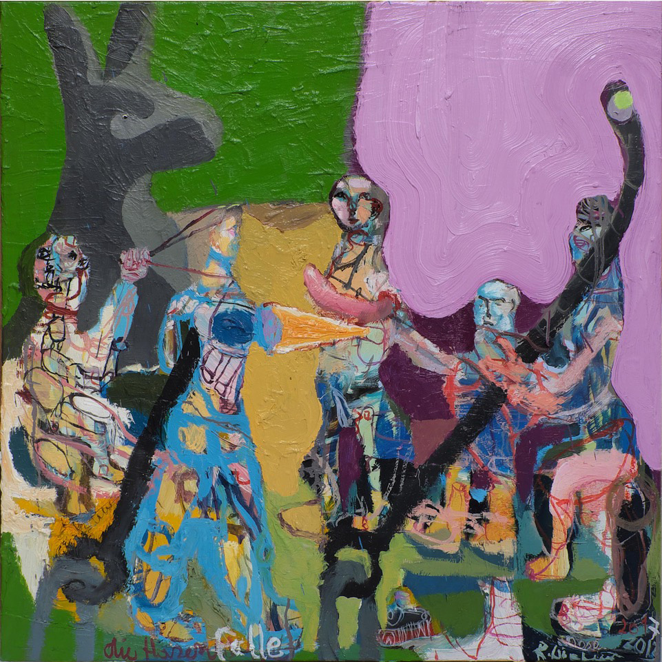 Rüdiger Giebler, Hasenfalle, 2017, Öl auf Leinwand, 80 cm x 80 cm, Kaufpreis auf Anfrage, Galerie Cyprian Brenner
