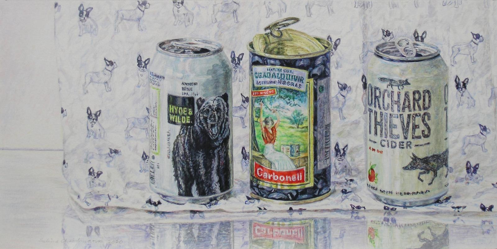 Sabine Christmann, The beauty and the beast, 2020, Acryl auf Papier, 20 x 40 cm, Preis auf Anfrage, chs027ko