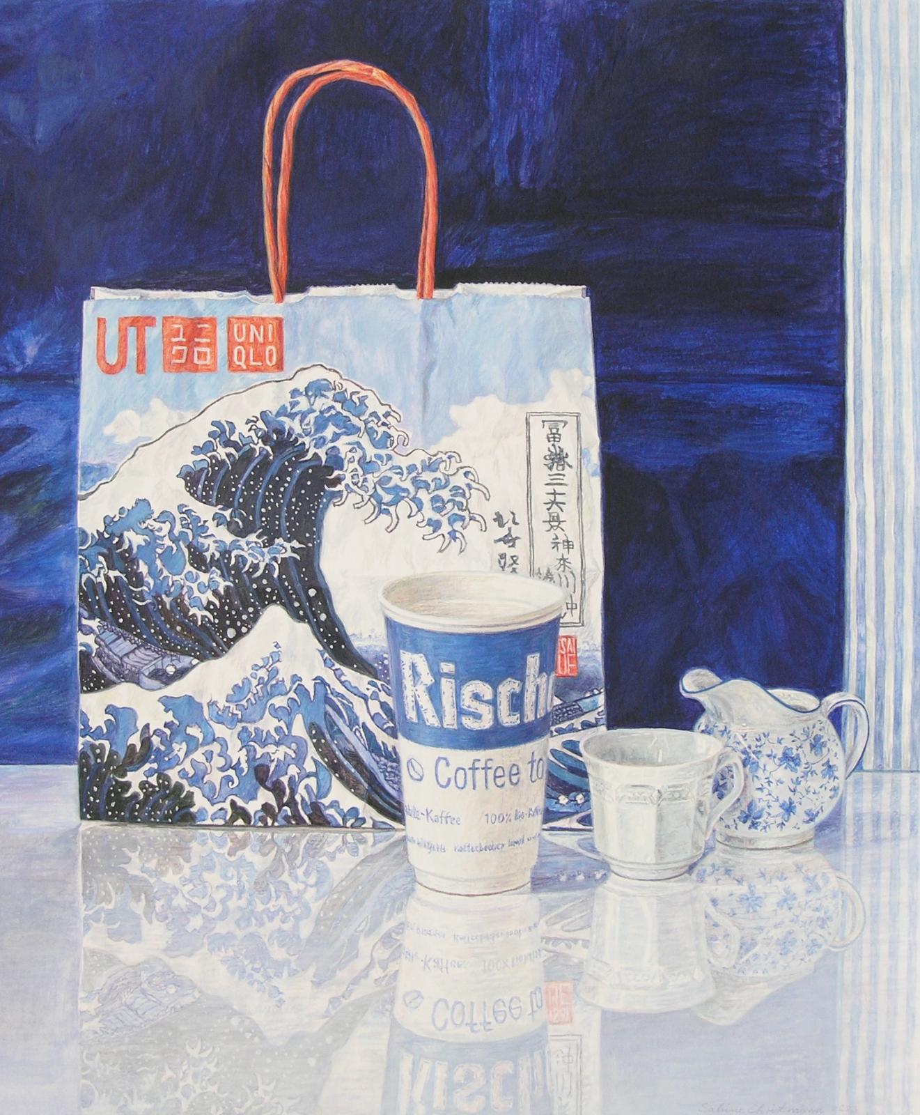 Sabine Christmann, Trügerische Ruhe, 2023, Acryl auf Papier, 60 cm x 50 cm, Preis auf Anfrage, SüdWestGalerie