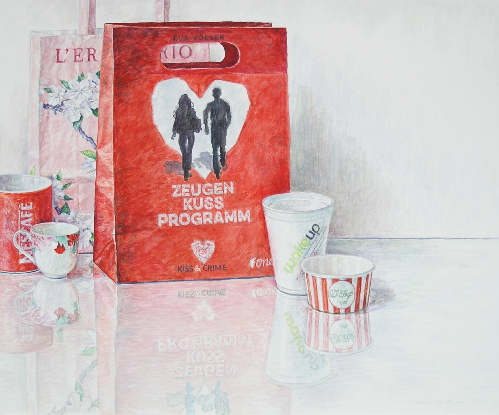 Sabine Christmann, Zeugenkussprogramm 2, 2020, Acryl auf Papier, 50 x 60 cm, Preis auf Anfrage, chs003ko