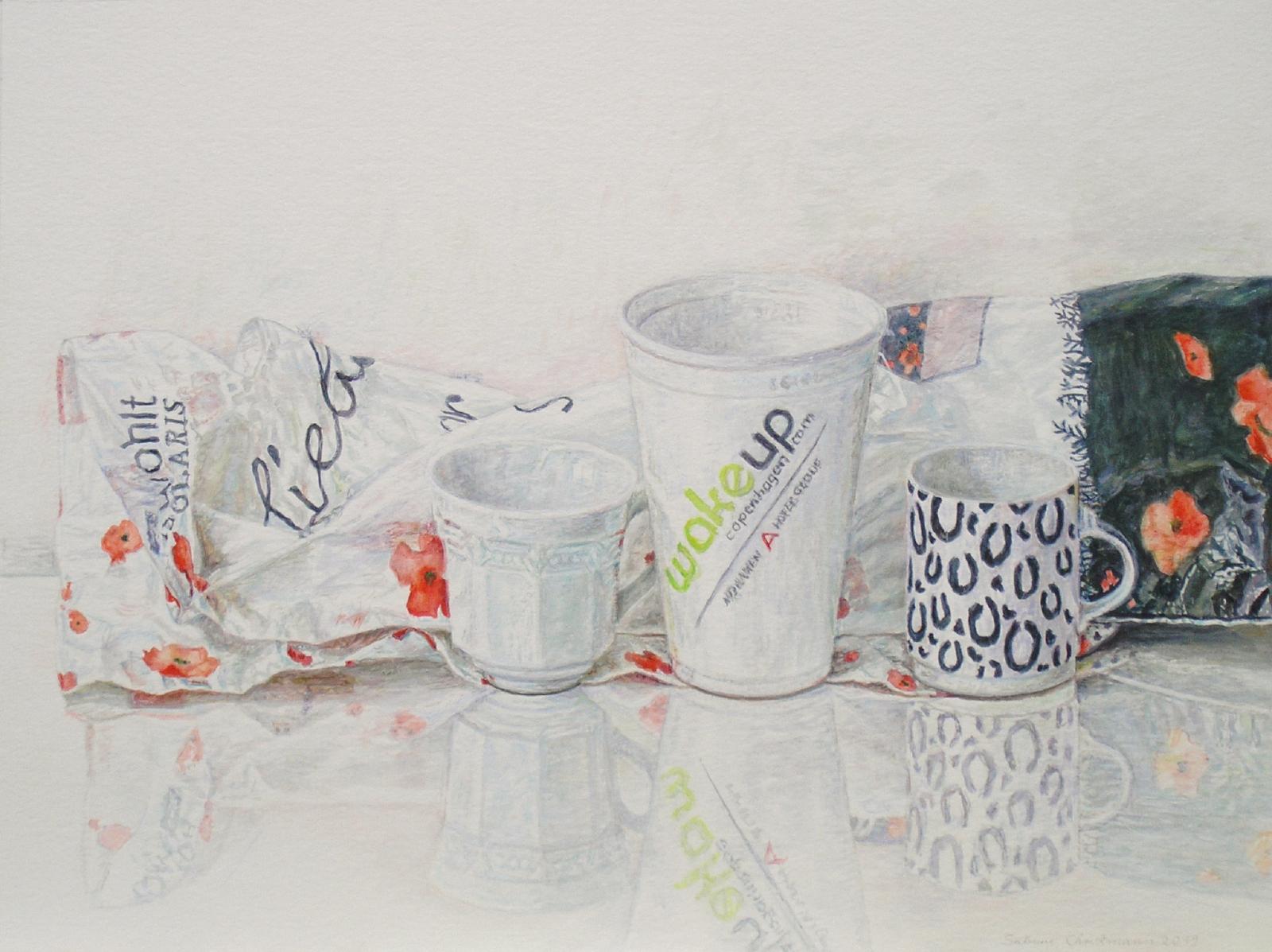 Sabine Christmann, mit Blumentüte (Liebe), 2019, Acryl auf Papier, 20 x 30 cm, Preis auf Anfrage, chs023ko