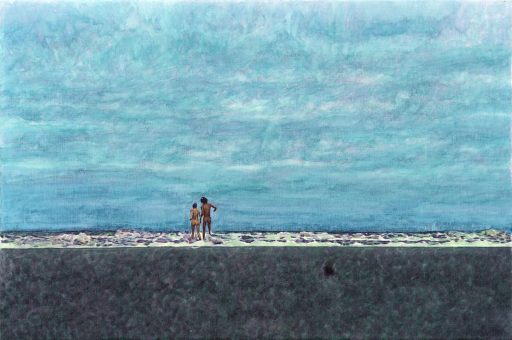 Thomas Schiela, November auf Borkum, 1/2022, Aquarell auf Leinwand, 50 cm x 75 cm, Preis auf Anfrage, Galerie Cyprian Brenner