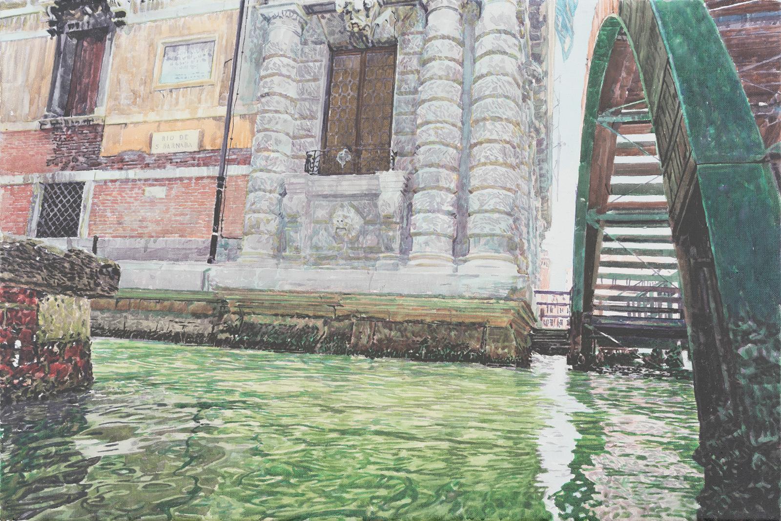 Thomas Schiela, Rio San Barnaba I, 2/2022, Aquarell auf Leinwand, 50 cm x 75 cm, verkauft!