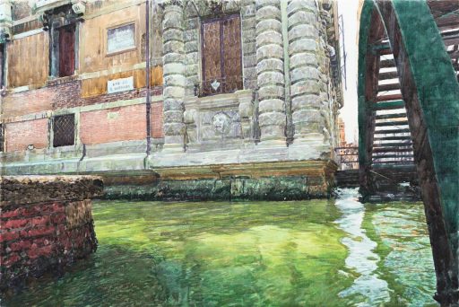 Thomas Schiela, Rio San Barnaba II, 2/2022, Aquarell auf Leinwand, 50 cm x 75 cm, verkauft!