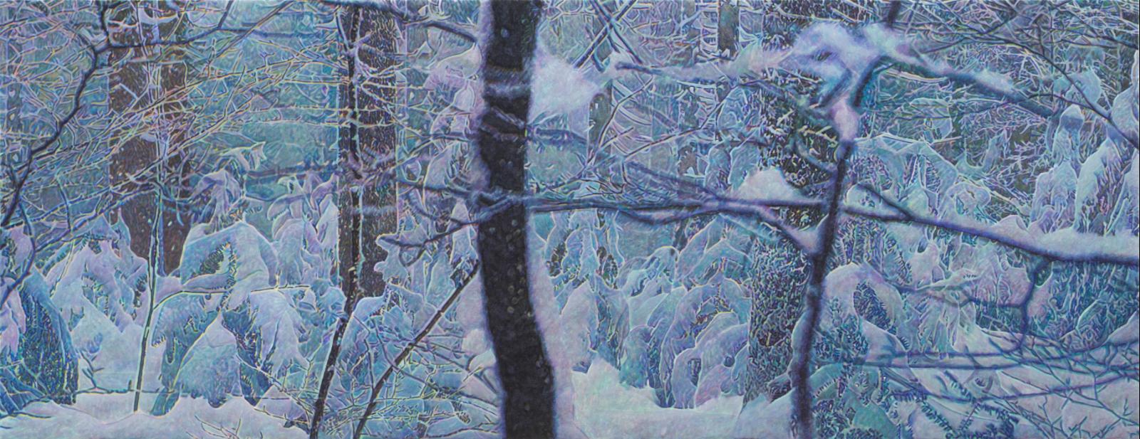 Thomas Schiela, Altreichenau IV, 09.2018, Aquarell auf Leinwand, 100 cm x 260 cm, Preis auf Anfrage, sct003kü, Galerie Cyprian Brenner