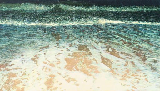 Thomas Schiela, Oostende, XI, 2025, Aquarell auf Leinwand, 90,5 cm x 160 cm, Preis auf Anfrage, Galerie Cyprian Brenner