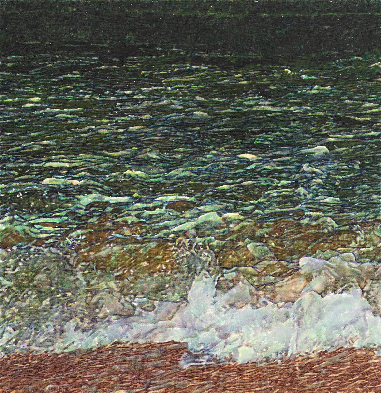 Thomas Schiela, Oostende 2, 2025, Aquarell auf Leinwand, 90,5 cm x 88 cm, Preis auf Anfrage, Galerie Cyprian Brenner
