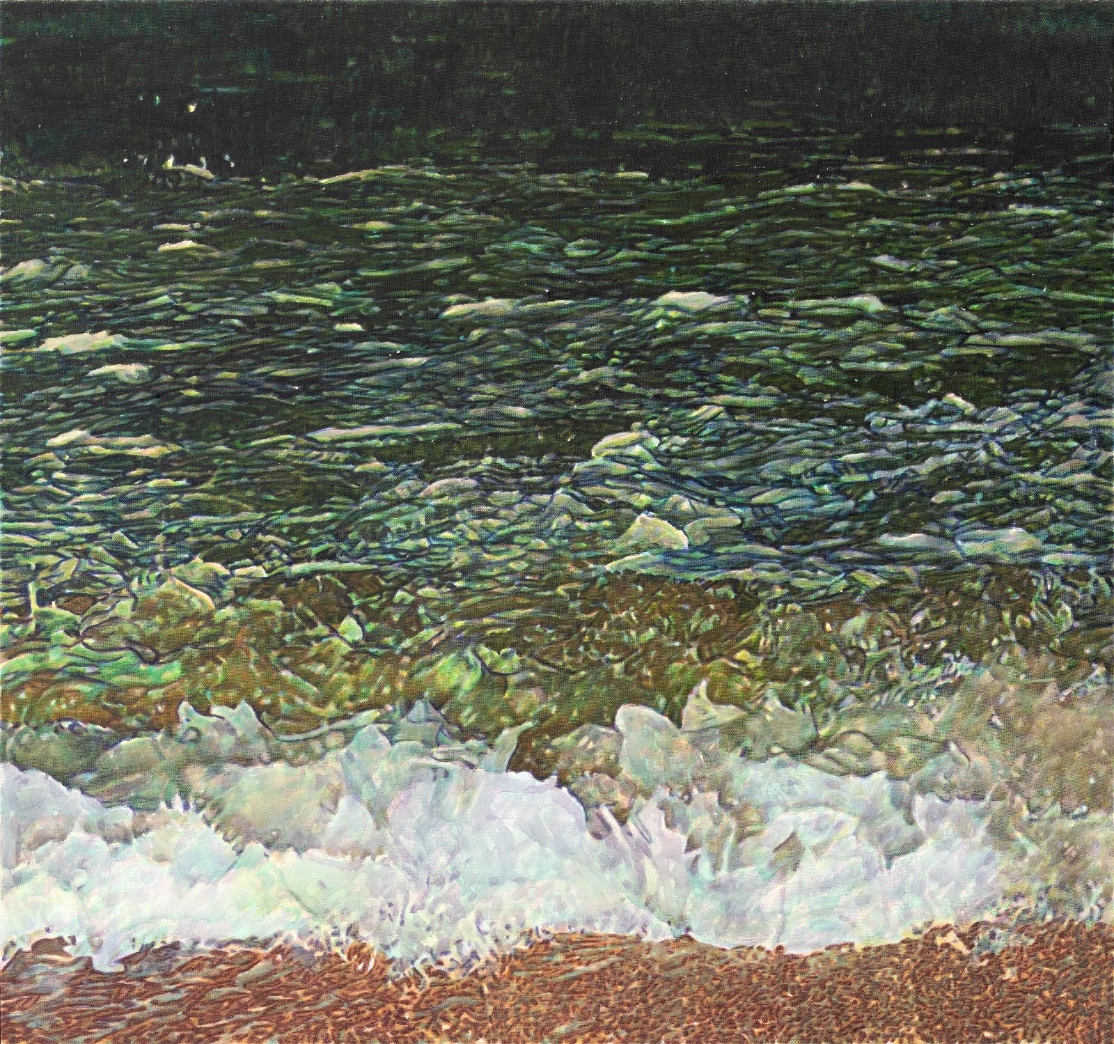Thomas Schiela, Oostende 3, 2025, Aquarell auf Leinwand, 88 cm x 91 cm, Preis auf Anfrage, Galerie Cyprian Brenner
