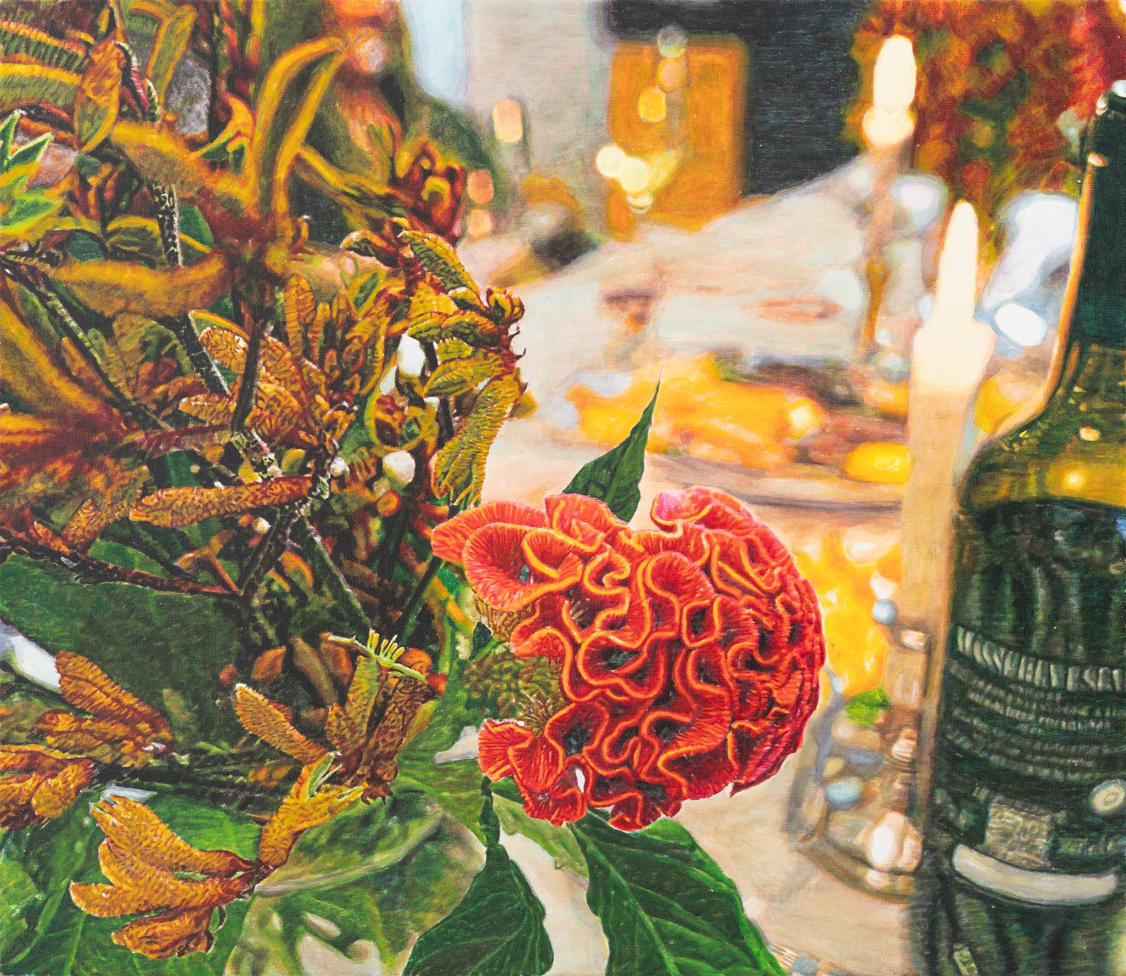 Thomas Schiela, Silberbrandschop, September 2026, Aquarell auf Leinwand, 100 cm x 115 cm, Preis auf Anfrage, Galerie Cyprian Brenner