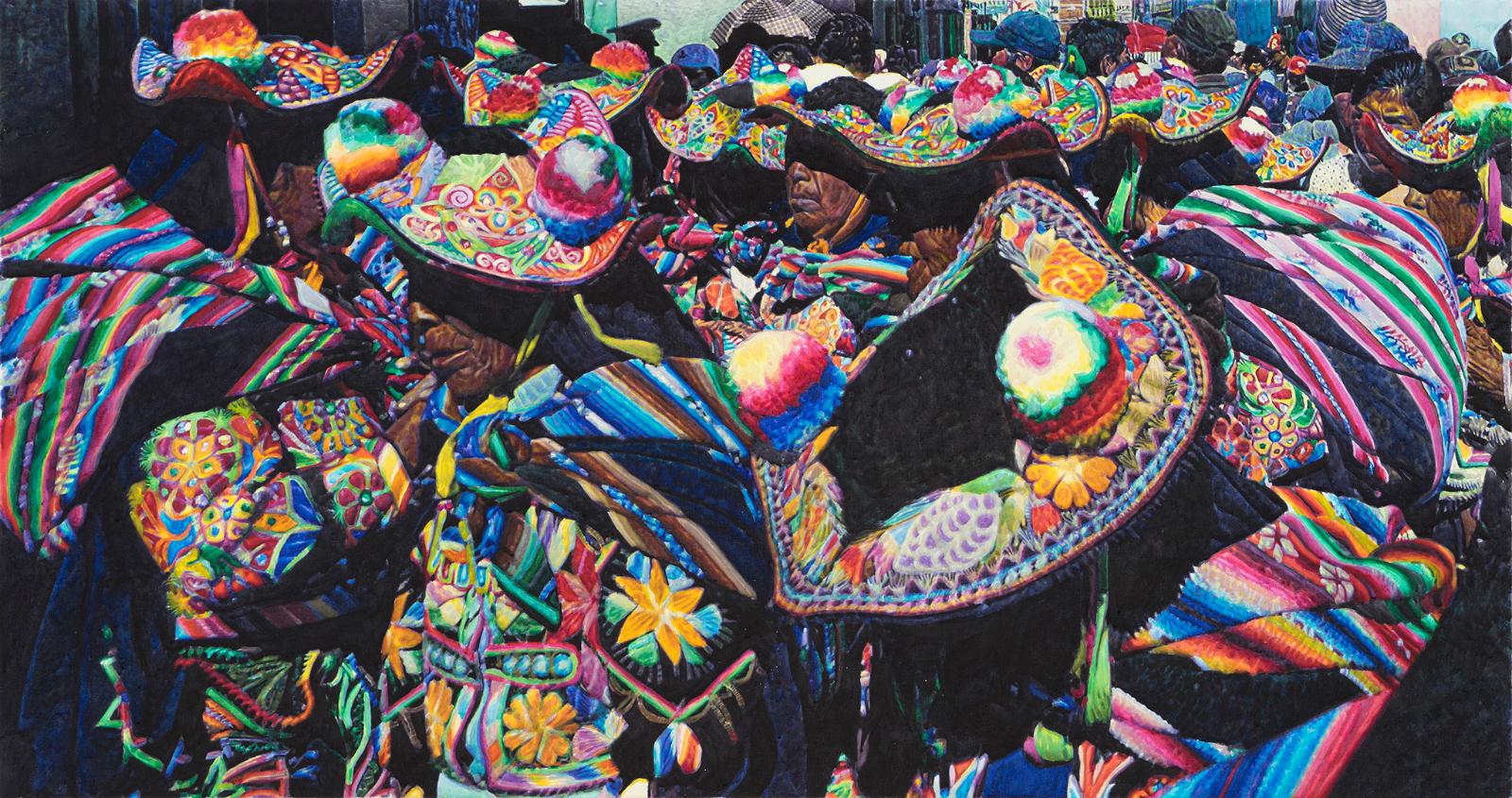 Thomas Schiela, TiticacaConcurso III, 2015, Aquarell auf Leinwand, 95 cm x 180 cm, Preis auf Anfrage, sct007ko, Galerie Cyprian Brenner