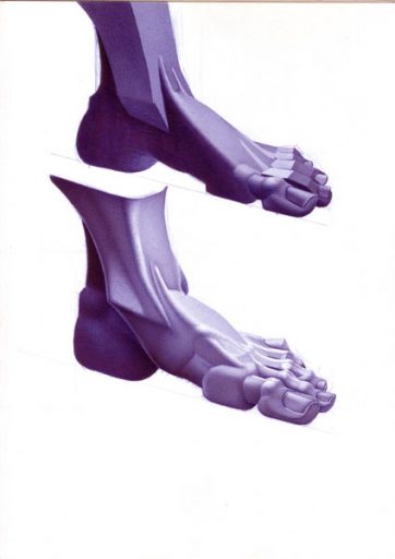 Peter König, Fussstudien, 1982-2002, Kugelschreiber auf Papier, 29,7 cm x 21 cm, Buch Seite 65, Preis auf Anfrage, SüdWestGalerie