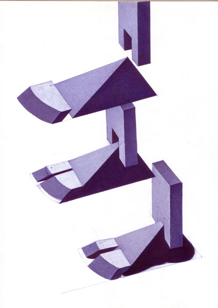 Peter König, Fussstudien, 1982-2002, Kugelschreiber auf Papier, 29,7 cm x 21 cm, Buch Seite 71, Preis auf Anfrage, SüdWestGalerie
