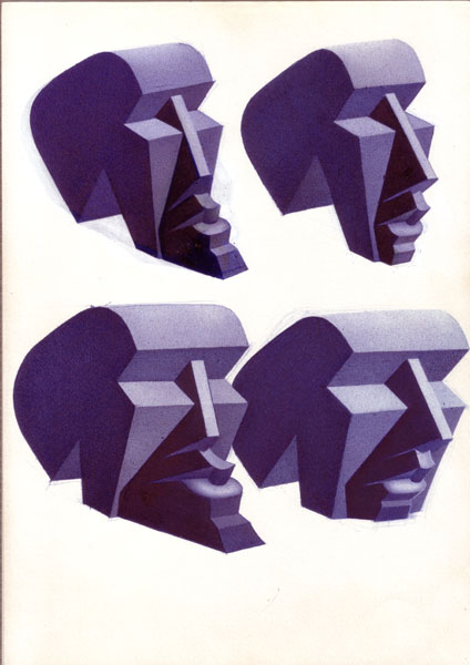 Peter König, Kopfstudien, 1982-2002, Kugelschreiber auf Papier, 29,7 cm x 21 cm, Buch Seite 51, Preis auf Anfrage, SüdWestGalerie