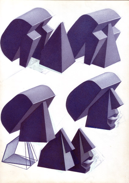 Peter König, Kopfstudien, 1982-2002, Kugelschreiber auf Papier, 29,7 cm x 21 cm, Buch Seite 55, Preis auf Anfrage, SüdWestGalerie