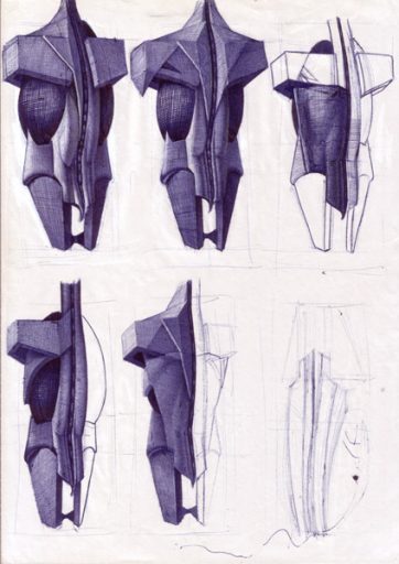 Peter König, Rückenansichten, 1982-2002, Kugelschreiber auf Papier, 29,7 cm x 21 cm, Buch Seite 33, Preis auf Anfrage, SüdWestGalerie