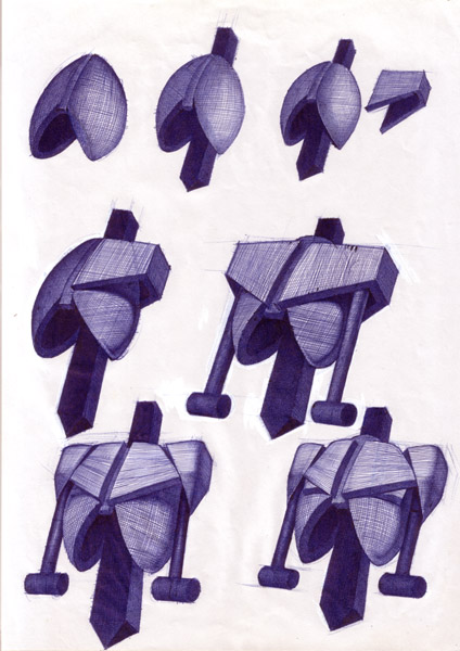 Peter König, Schultergürtel, 1982-2002, Kugelschreiber auf Papier, 29,7 cm x 21 cm, Buch Seite 27, Preis auf Anfrage, SüdWestGalerie