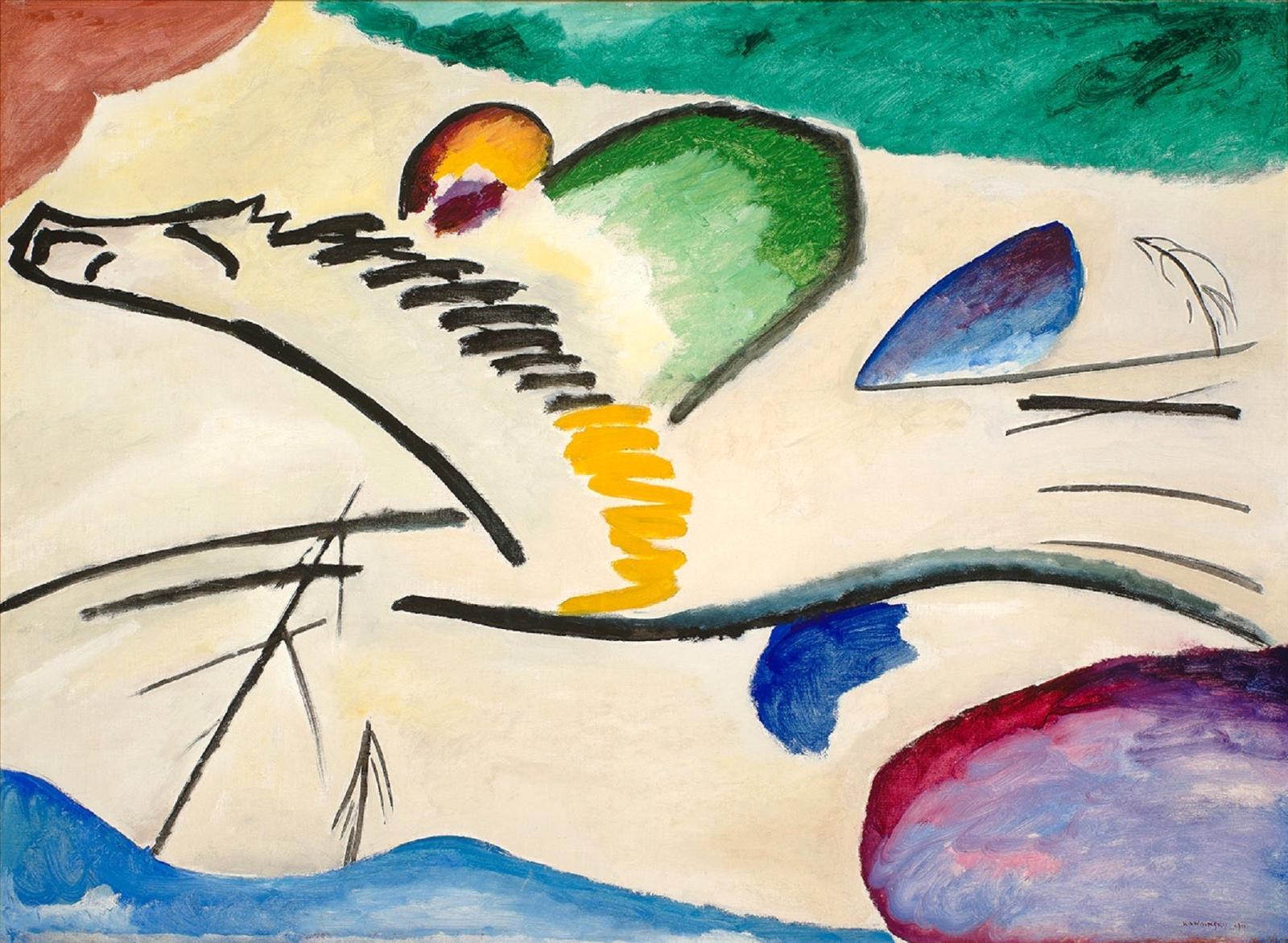 Wassily Kandinsky | Reiter (Lyrishes) | 1911 | Öl auf Leinwand | 84 cm ...