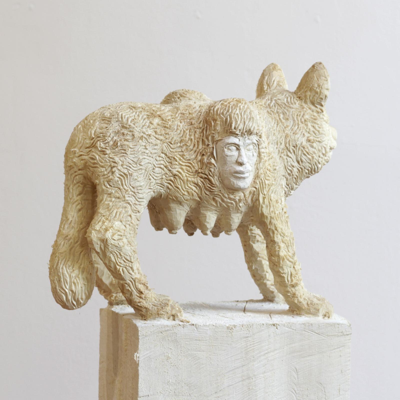 Jan Thomas, R.+M., 2025, Pappelholz, 125 cm x 43 cm x 22 cm, Preis auf Anfrage, Galerie Cyprian Brenner