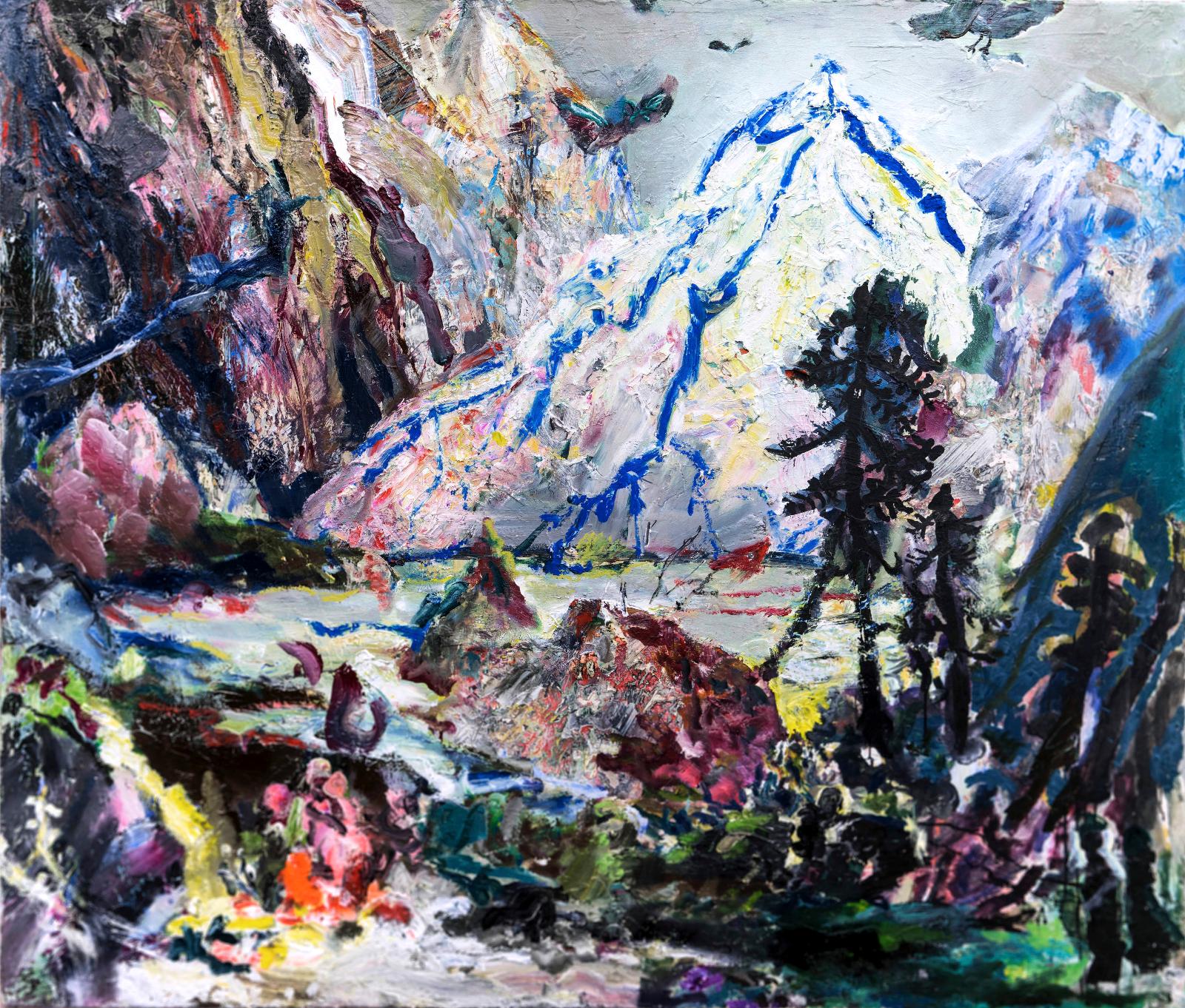 Werner Liebmann, Der Berg ruft, 2016, Öl auf Leinwand, 140 cm x 160 cm, Preis auf Anfrage