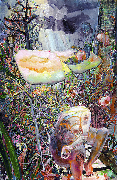 Werner Liebmann Badende , 2009 , Öl auf Leinwand , 300 cm x 170 cm , verkauft!, Galerie Cyprian Brenner