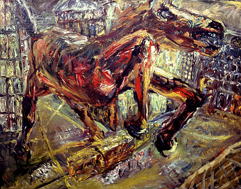 Werner Liebmann , das pferd , 1984 , Öl auf Leinwand , 125 cm x 150 cm , verkauft!, Galerie Cyprian Brenner
