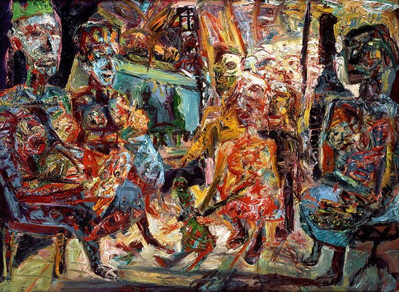 Werner Liebmann frühlingslied , 1988 , Öl auf Hanf , 151 cm x 211 cm , verkauft!, Galerie Cyprian Brenner