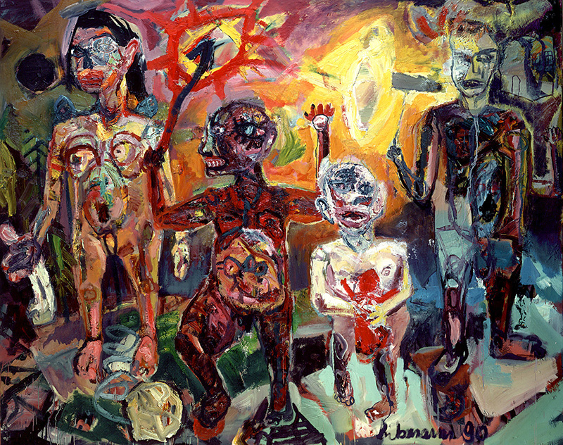 Werner Liebmann kinderbild , 1992 , Öl auf Leinwand , 160 cm x 200 cm , verkauft!, Galerie Cyprian Brenner