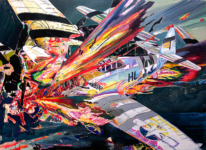 Werner Liebmann , sturz , 2007 , Öl auf Leinwand , 150 cm x 210 cm , verkauft!, Galerie Cyprian Brenner