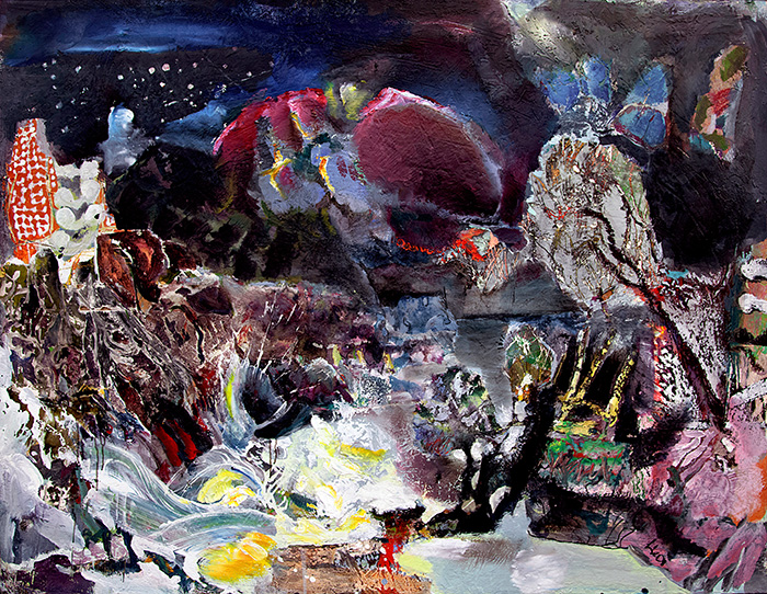 Werner Liebmann winternacht , 2010 , Öl auf Leinwand , 100 cm x 130 cm , verkauft!, Galerie Cyprian Brenner
