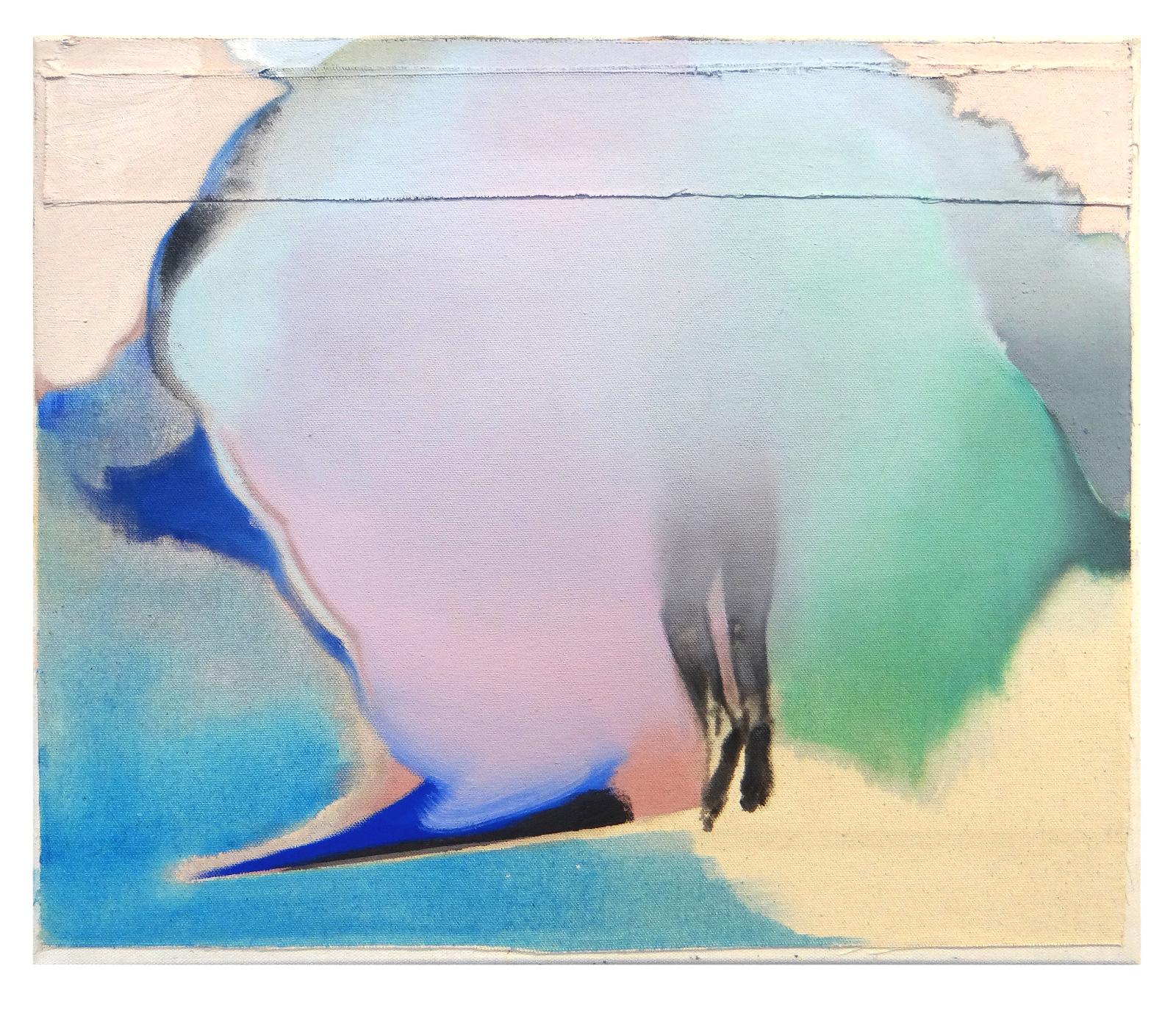 Christofer Kochs, Identitätsspeicher, 2021, Öl auf gefalteter Leinwand, 50 x 60 cm, Preis auf Anfrage