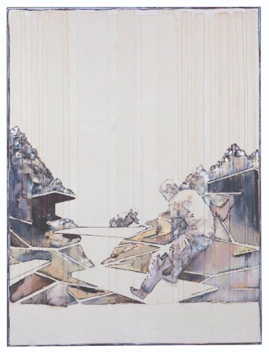 Christofer Kochs, Im Angesicht des Augenblicks, Tusche/Öl auf gefalteter Leinwand, 160 x 120 cm, Preis auf Anfrage