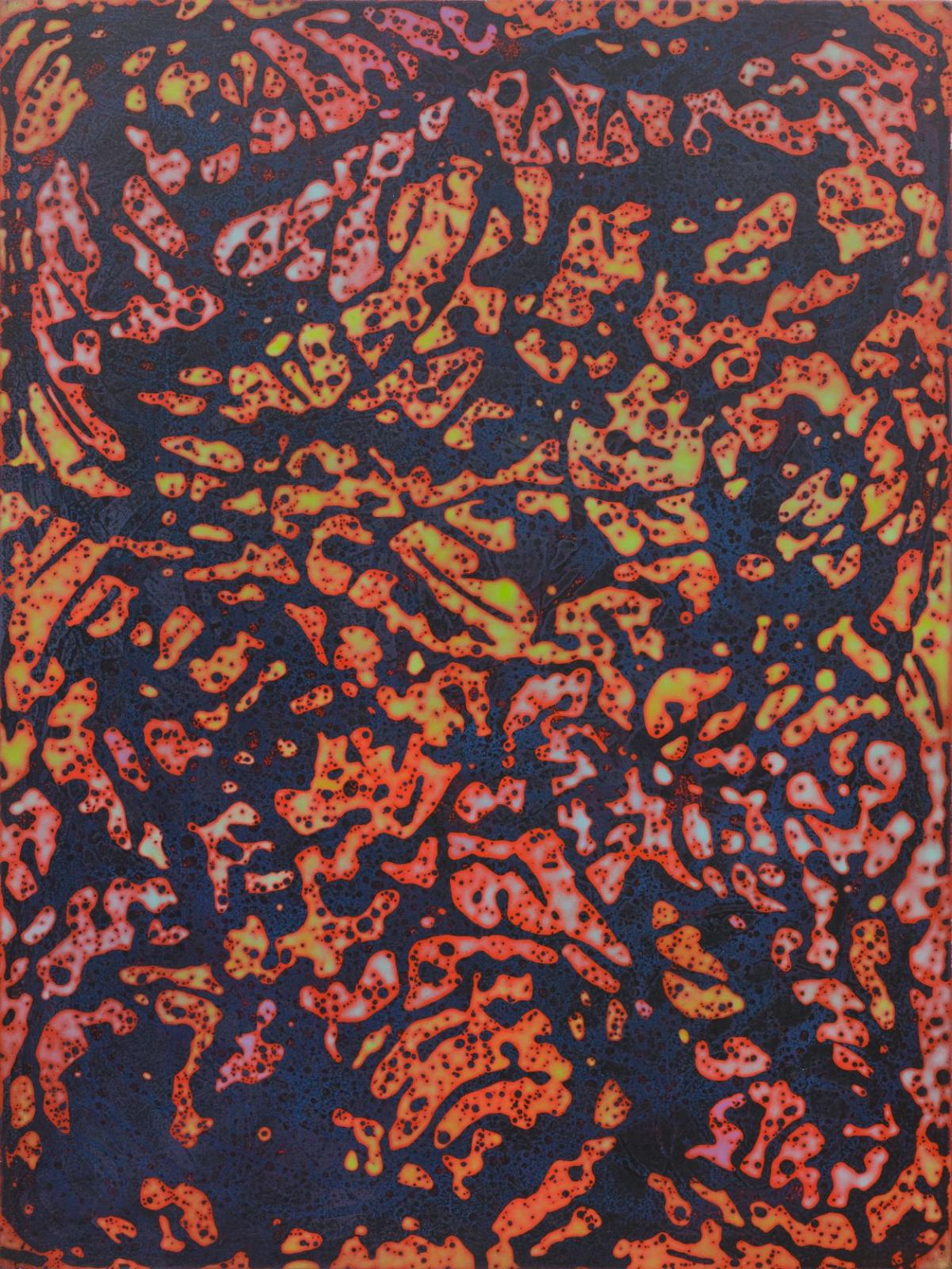 Philipp Zörndlein, Magma, 2021, Öl, Lack, Tusche und Acryl auf Holz, 80 x 60 cm, Preis auf Anfrage, Galerie Cyprian Brenner