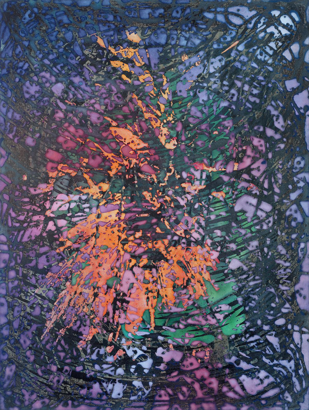 Philipp Zörndlein, Blumen für Mama, 2019, Öl, Lack, Tusche und Acryl auf Holz, 80 cm x 60 cm, Preis auf Anfrage, Galerie Cyprian Brenner