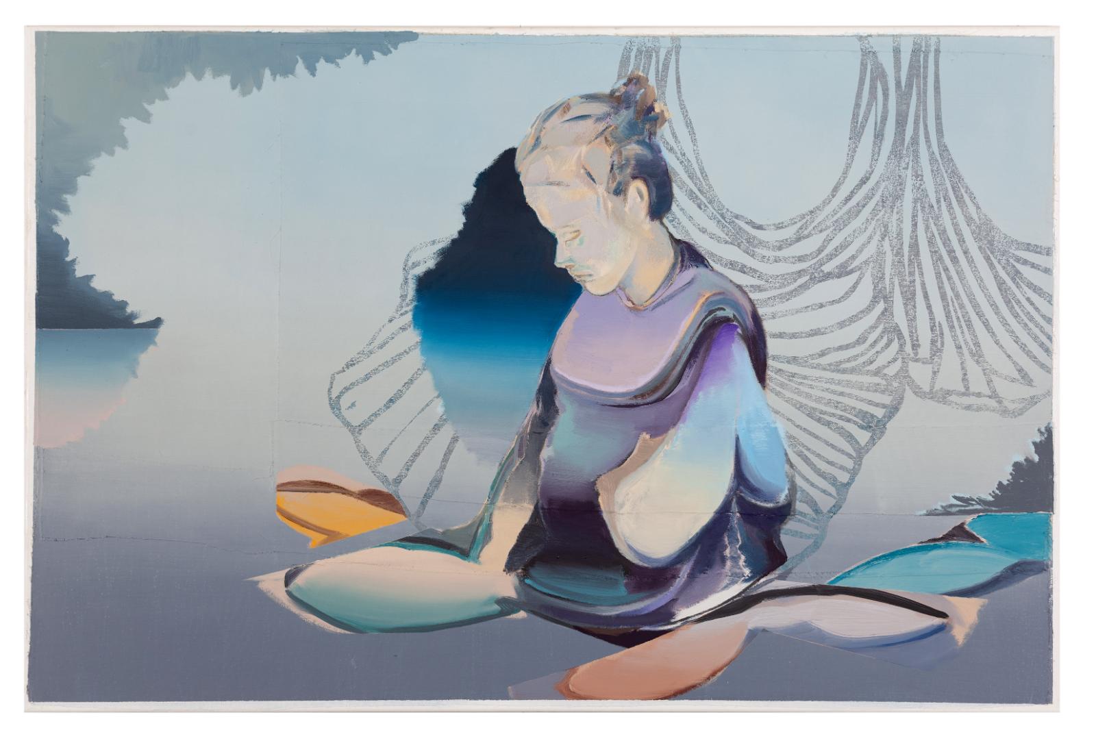 Christofer Kochs, Die Rückseite der Wirklichkeit, 2021, Öl auf gefalteter Leinwand, 80 x 120 cm, Preis auf Anfrage