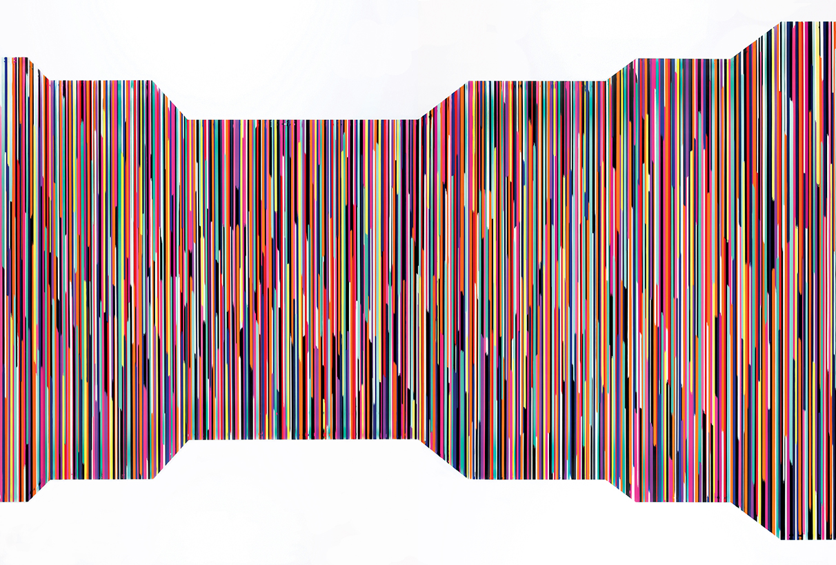 Stefan Schiek , Unfold , 2017, Glanzlack auf Aluminium, 200 cm x 300 cm , Preis auf Anfrage, Galerie Cyprian Brenner