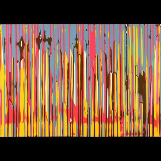 Stefan Schiek Warpainting (gelbblau) ., 2013, Glanzlack auf Aluminium , 100 cm x 100 cm , Preis auf Anfrage, Galerie Cyprian Brenner
