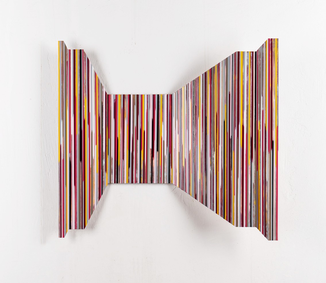 Stefan Schiek, WARFOLD #7, 2024, Glanzlack auf Aluminium, 80 cm x 70 cm, Preis auf Anfrage, Galerie Cyprian Brenner