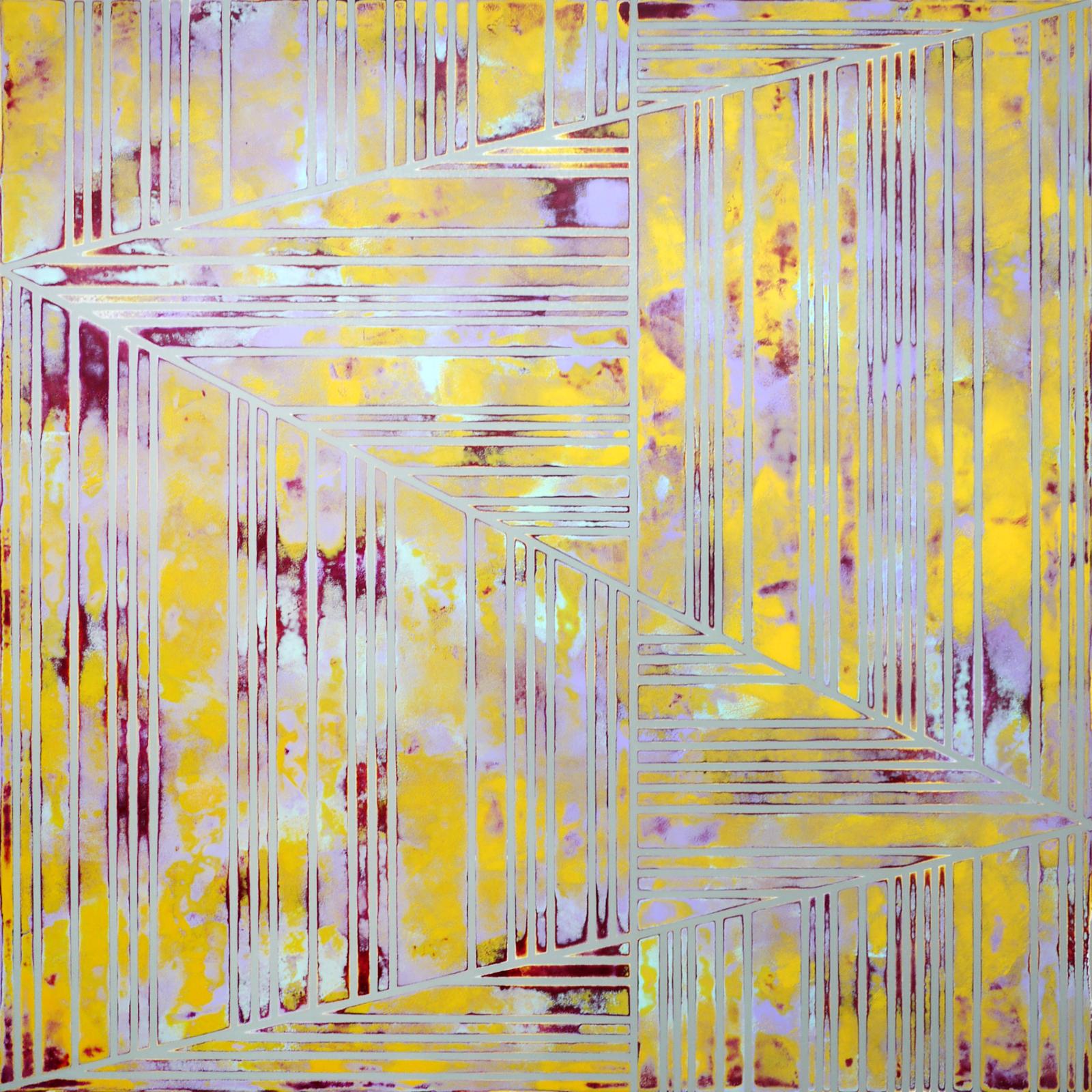 Stefan Schiek, WARSTRIPES (GL), 2020, Lackfarbe auf Aluminium, 60 x 60 cm, Preis auf Anfrage
