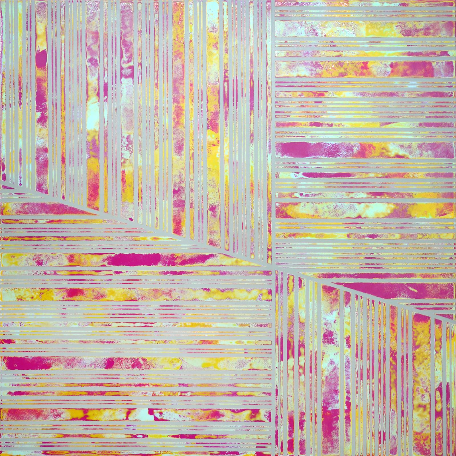 Stefan Schiek, WARSTRIPES (PG), 2020, Lackfarbe auf Aluminium, 50 x 50 cm, Preis auf Anfrage