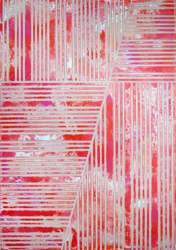 Stefan Schiek, WARSTRIPES (RB), 2020, Lackfarbe auf Aluminium, 30 x 20 cm, Preis auf Anfrage