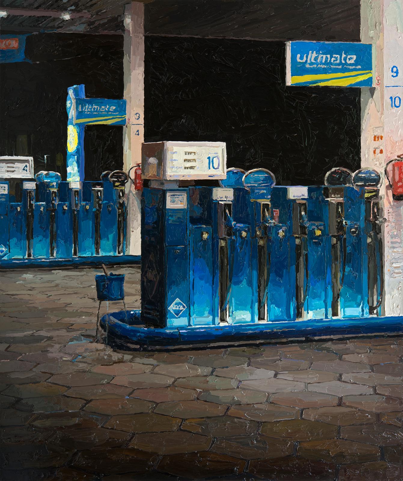 Marc Lüders, Tankstelle 823-1-1, 2020, Öl auf Fuji Archive Chrystal Paper, 110 cm x 92 cm, Preis auf Anfrage, Galerie Cyprian Brenner