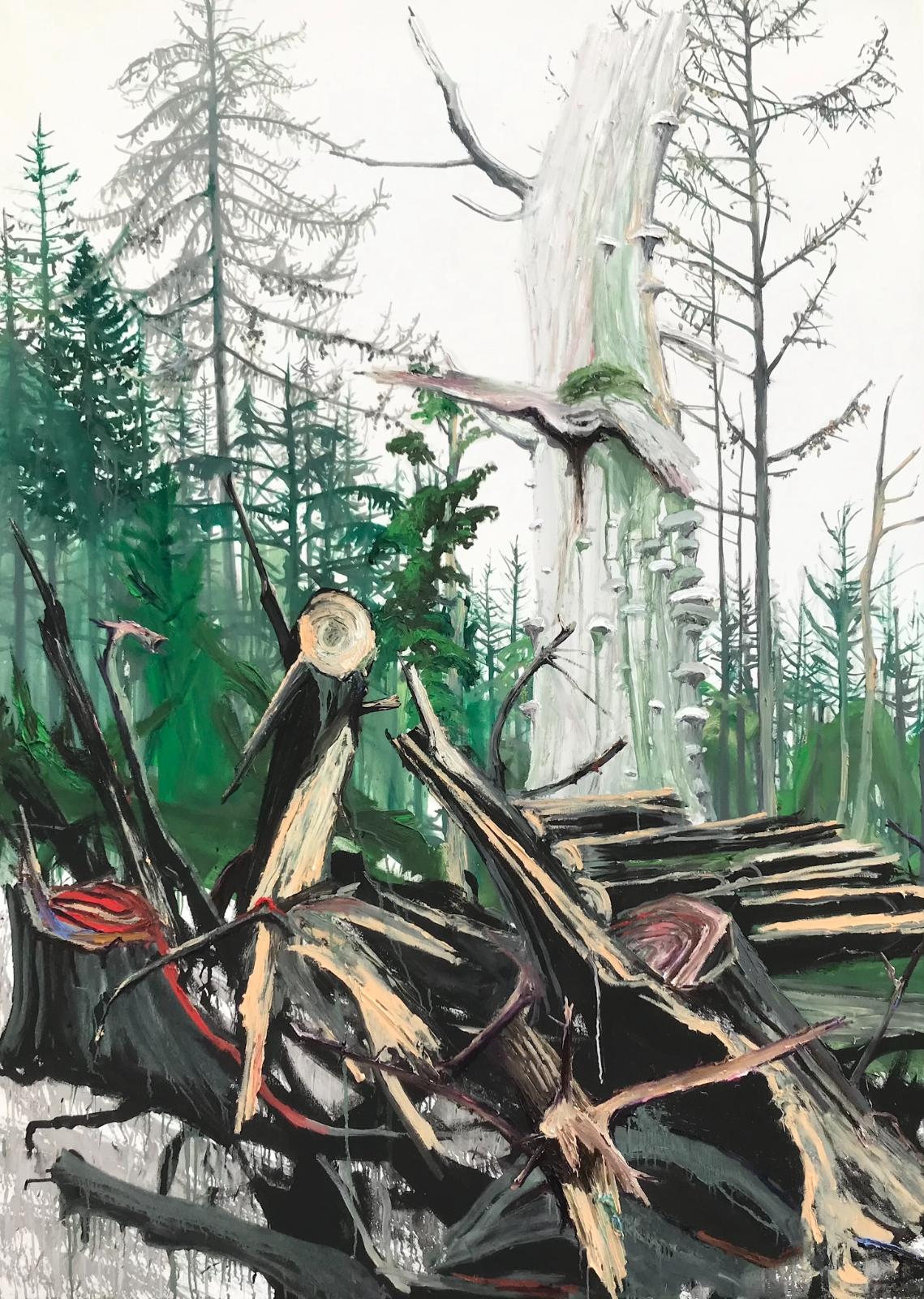 Helge Hommes, Nr. 3 Baumportrait, RHW ..., 2019, Öl auf Leinwand, 250 x 180 cm