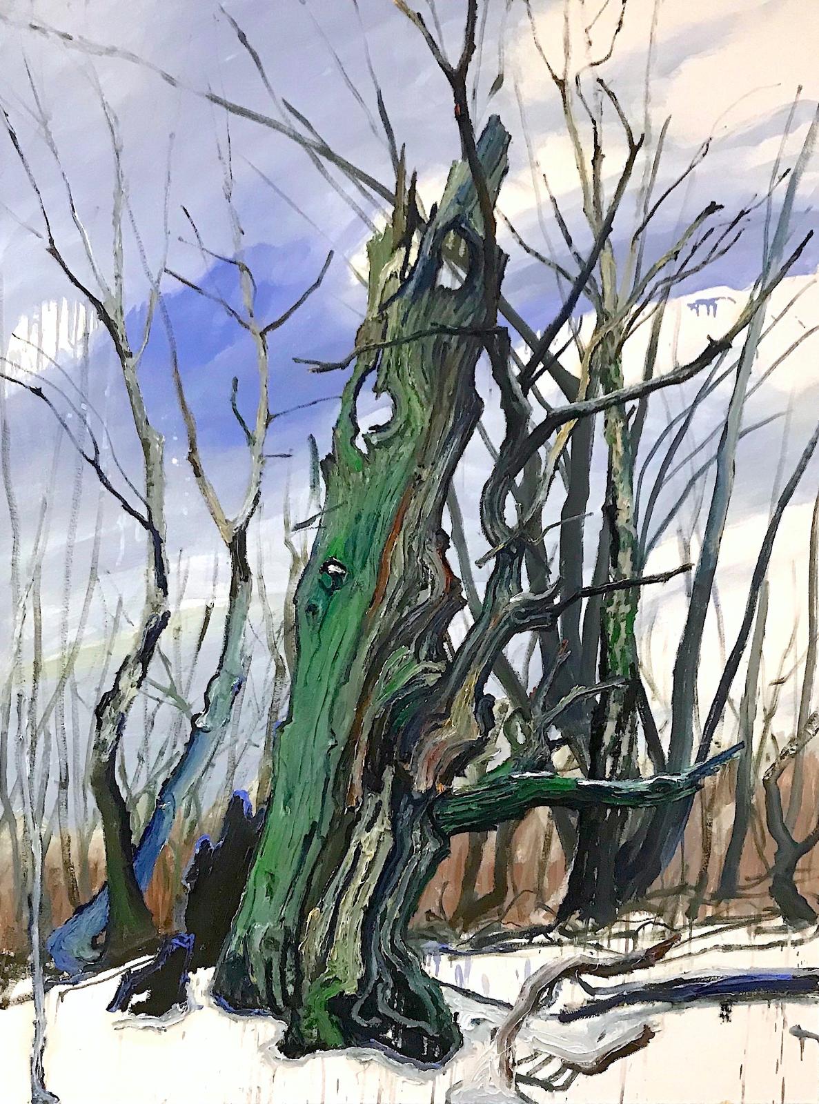 Helge Hommes, Nr. 5 Baumportrait, RHW ..., 2019, Öl auf Leinwand, 160 x 120 cm, Preis Anfrage