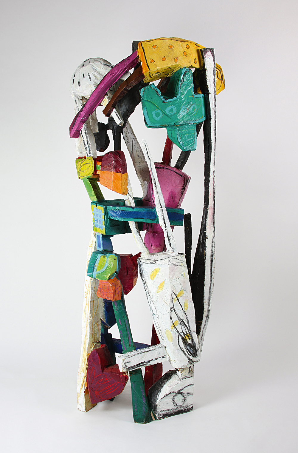 Terence Carr, Pick up my Heart, 2009, Holz, farbig gefasst, 178 cm x 70 cm x 48 cm, - verkauft!
