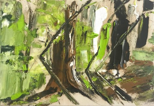 Saxana N. Schötschel, Nr. 12 Zicke Zacke ... , 2016, Öl auf Leinwand, 24 cm x 30 cm , Preis auf Anfrage