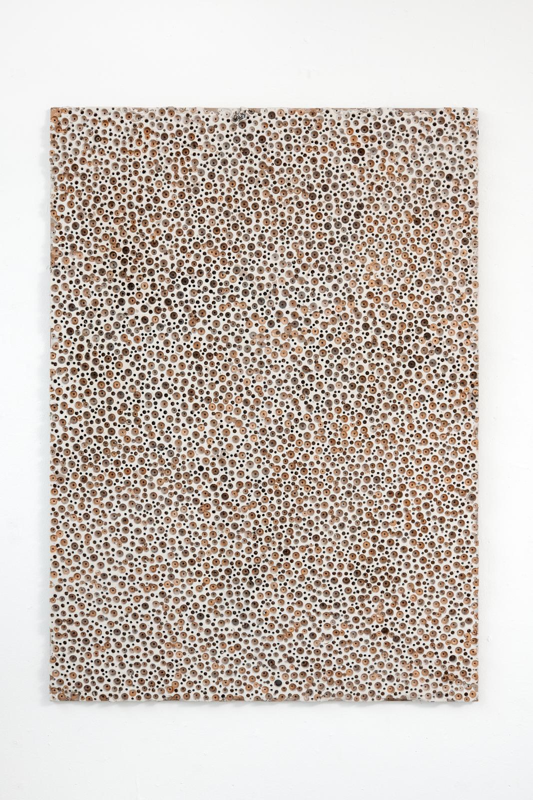 Martin Bruno Schmid Bohrstück #1 2015 Acryl, Gipskarton, Bohrung 125 × 90 cm Preis auf Anfrage